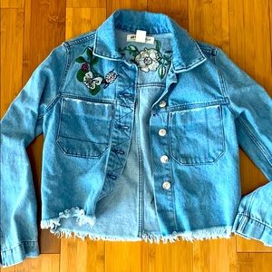 H&M Coachella denim jacket embroidered